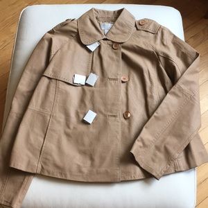 SPIEGEL genuine leather cropped trench coat NWOT